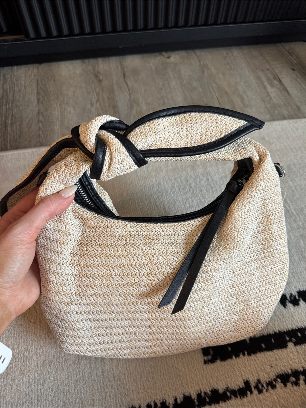 Woven Bag with Black Trim